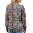 thumbnail image 4 of Cardigan Sweaters for Women Casual Button Down V Neck Knit Cardigans Sweater Fall Floral Print Boho Long Sleeve Clothe 02-Blue L, 4 of 4