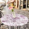 thumbnail image 3 of Maple Tree Pine Elastic Fitted Round Table Cover Watercolor Plants Purple Waterproof Outdoor Tablecloth for Holiday Party, Picnic, Patio & Dining Fits Tables Up to 55"-60", 3 of 8