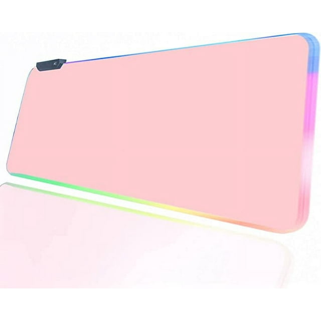 Pink RGB Gaming Mouse Pad 31.5x12 Inch PC XL Large Extended Glowing Led Light Up Desk Pad Non-Slip Rubber Base Computer Keyboard and Mouse Pad Cool Cute Mousepad Mat