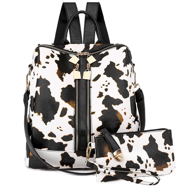 Mochila monedero para mujer de piel sintética antirrobo, mochila de viaje, bolso de hombro de moda para mujer con bolso pequeño