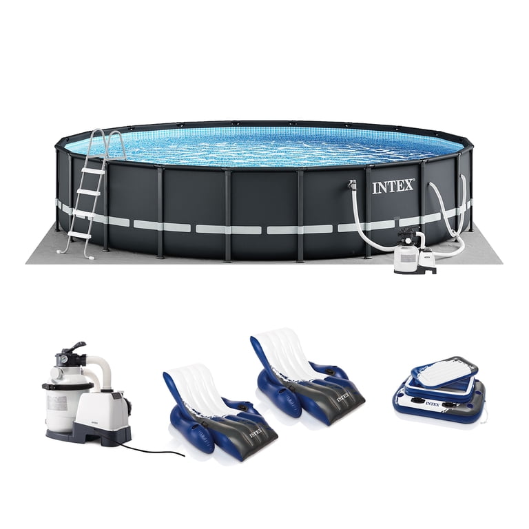 Intex 20ft x 48in Ultra XTR Round Pool, Pump, Ladder, Lounger