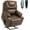 L1007-Faux Leather Brown, variant on LITVZ 180 Degrees Lay Flat Lift Recliner Chair with Heat and Massage, Dual Motor Infinite Position Electric Power Lift Recliners for Elderly, Big Man Up to 400 LBS, Seniors