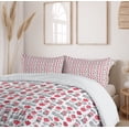 thumbnail image 6 of Ambesonne Cartoon Duvet Cover Sets, Girl in Strawberry Garden, 2-King, Dark Pink Charcoal Grey, 6 of 7
