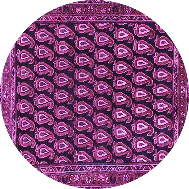 Ahgly Company Indoor Round Persian Purple Traditional Area Rugs, 8' Round