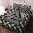 thumbnail image 2 of Viking Doona Cover - Silver Valknut Symbol - Viking Quilt Bed Set Rlt12, 2 of 5