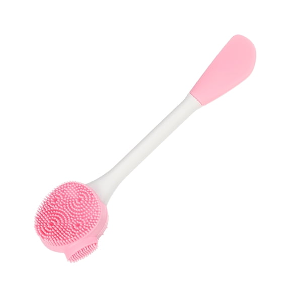 Unique Bargains Silicone Facial Cleansing Brush Multifunction Handheld Face Scrubber for Skincare Pink White 6.30"x1.57"