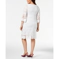 thumbnail image 2 of ALFANI Womens New White Floral Lace Kimono Sleeve Shift Dress 3X Plus B+B, 2 of 3