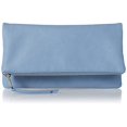 thumbnail image 1 of The Drop Southampton - Embrague plegable con cremallera para mujer, color azul niebla, talla &uacute;nica The Drop NA, 1 of 6