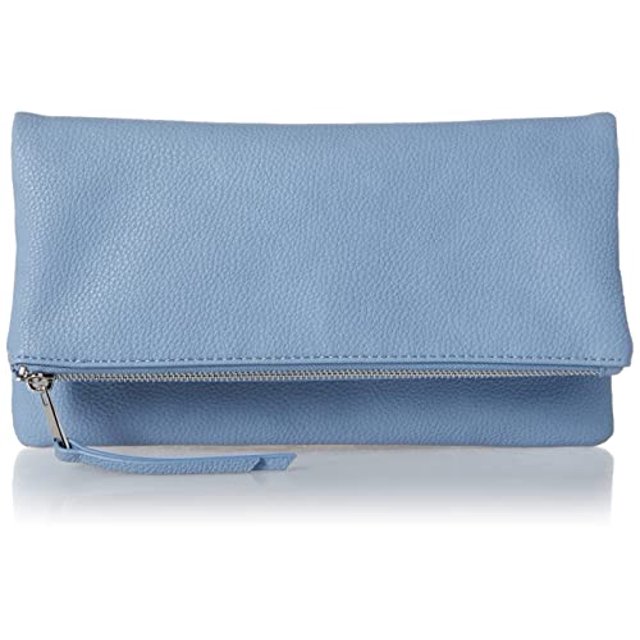 The Drop Southampton - Embrague plegable con cremallera para mujer, color azul niebla, talla única The Drop NA
