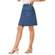 thumbnail image 4 of Faldas de mezclilla A-Line de mujer INSPIRE CHIC, cintura alta, con botones, falda de jean casual, azul, 2XL, 4 of 7
