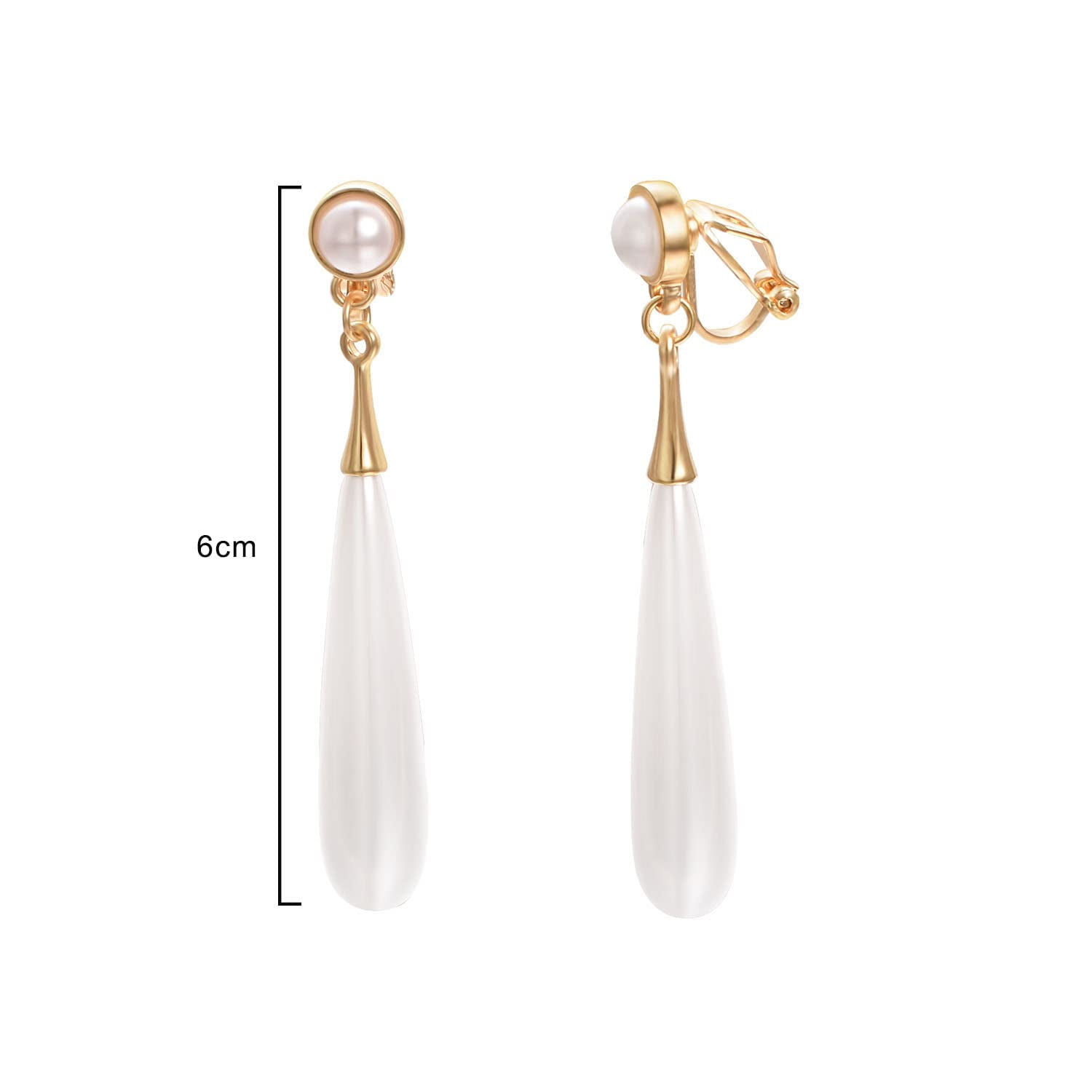 NEW 2ct Diamond Large Pearl Earrings 18K Gold Womens Drop outlets Hanging Pearls Jewelry