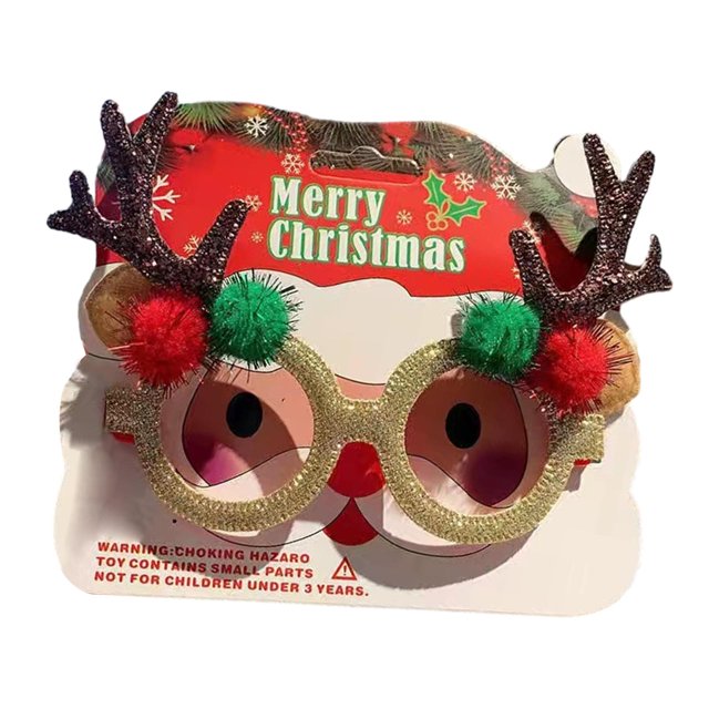 Gafas navideñas, monturas de gafas navideñas, gafas de disfraz para niños y adultos, para fotos de decoración navideña Astas de café Macarena Marcos de anteojos