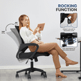 thumbnail image 4 of MoNiBloom Office Chair Mid Back Swivel Lumbar Support Desk Chair, Height Adjustable Ergonomic Mesh Computer Chair with Armrest, Black, 4 of 11