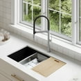 thumbnail image 5 of Stylish 20 ⅞" Ht Single Handle Brushed Stainless Steel with Black Spout Hose Pull Out Three Modes Kitchen Faucet K-140S, 5 of 9
