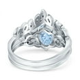 thumbnail image 3 of Two Piece Vintage Wedding Set Ring Band Oval CZ 925 Sterling Silver Size 6, 3 of 5