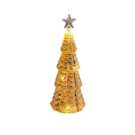 

Ornaments Decorative Glass Christmas Tree Home Desktop Ornaments Luminous Night Lights Layout Christmas Gifts