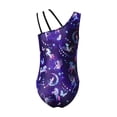 thumbnail image 4 of CHICTRY Kids Girls 2Pcs Gym Sports Yoga Suit Colorful Prints Sleeveless Leotard with Shorts Dance Outfit Fairy Navy 14, 4 of 7