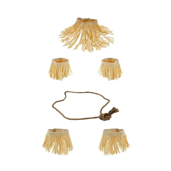 Nicky Bigs Novelties Adult Scarecrow Kit Fake Straw Cuffs Neck Arms Legs Rope Belt Costume Accessory