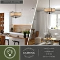 thumbnail image 4 of Berens 5 Light Matte Black Modern Farmhouse Drum Pendant Fixture with Rattan Cane Shade, 4 of 13