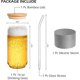 thumbnail image 2 of Vaso para beber, Vasos de Vidrio con Forma de Lata de 16 onzas, Vasos de Café Helado, Vaso de Cerveza, para Whisky, Soda, Té, Jugo, Regalo, con Tapa, Pajita y Manga, 1 Unidad, 2 of 4