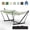 Light blue and green stripes design, variant on 12FT 2 Person Outdoor Hammock with Stand, 450lb Heavy Duty Weather Resistant Quilted Polyester Hammock, Portable Hardwood Spreader Bar Hammock with Carry Bag for Yard Patio - Green Leaf