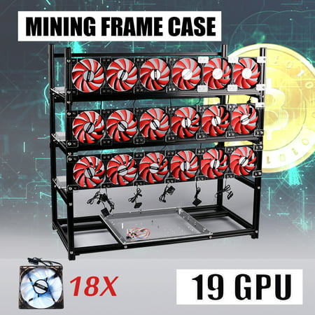 19 GPU  Aluminum Mining Frame Case Steel Crypto Coin Open Air Mining Frame Rig Case Stackable For ETH BTC W/ 18 (Best Gpu For 1440p)