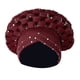 thumbnail image 3 of Turbante africano para la cabeza, pañuelo para la cabeza con diamantes de imitación, gorro de moda para mujer Color rojo oscuro, 3 of 9