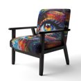thumbnail image 3 of Designart « Vibrant Colorful Eye II » Fauteuil d'Appoint Moderne Bleu Rembourré - Fauteuil Moderne pour Salon, 3 of 7