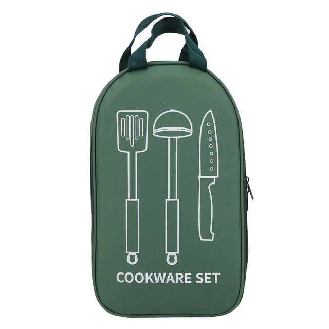 Bolsas para guardar utensilios de cocina, portátiles, multifuncionales, para barbacoa, viajes, senderismo, picnic (verde)