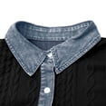 thumbnail image 5 of Lightweight Sweaters for Women Long Sleeve Button Up Collared Sweaters with Denim Collar Vintage Outfits, 5 of 5