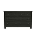 Hillsdale Addison Farmhouse 6 Drawer Dresser, Black Oak