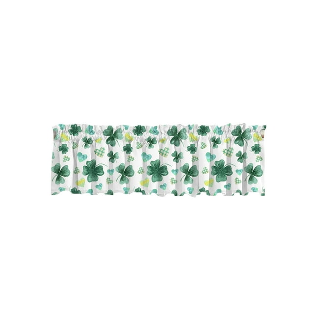 E St Patricks Day Short Curtain 54X17.7 Inches Colorful Printed Blackout Kitchen Bedroom Window Decor Polyester Color E
