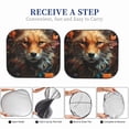 thumbnail image 6 of Naloa Floral Fox Print 2-Piece Windshield Sunshade,Foldable Car Front Window Sun Shades,for Most Sedans SUV Truck-Small, 6 of 6