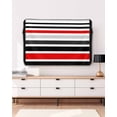 thumbnail image 3 of Outdoor TV Cover 60 to 65 Inch Weatherproof, Abstract Striped Waterproof TV Screen Protector for Outside Decor with Zipper and Pocket 58"L x 37"H , Red Black White, 3 of 7