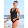 thumbnail image 7 of Sociala V Neck Maternity Swimsuit Ruched Side One Piece Pregnancy Bathing Suits Hollow Out Swimwear, 7 of 7
