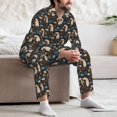 thumbnail image 7 of Naloa Cute Alpaca Men’s Pajamas Set - Long Sleeve Button Down Sleep Shirt and Pajama Bottoms Sleepwear Set-X-Large, 7 of 7