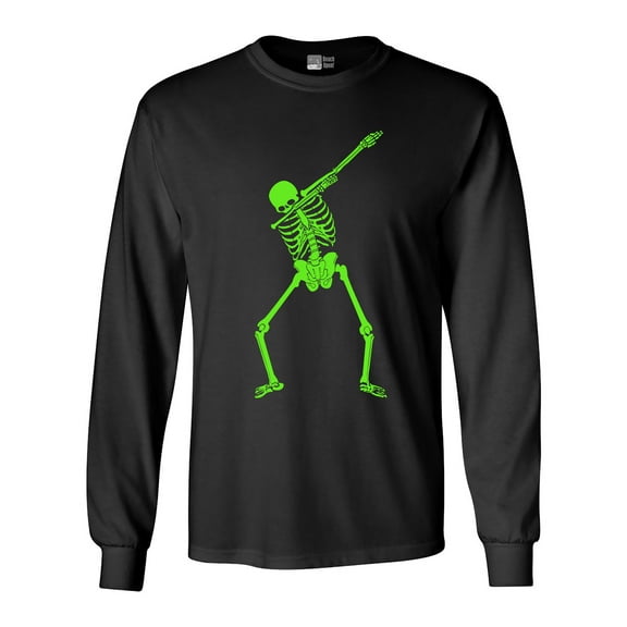 Long Sleeve Adult T-Shirt Dabbing Skeleton Halloween Funny Humor Costume DT