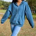 thumbnail image 1 of con capucha de gran tamaño Streetwear Jean Moda con capucha informal para xl Hugo Chaqueta con capucha para mujer, 1 of 9