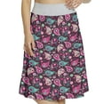 thumbnail image 1 of Women's Paisley Middle Eastern Shapes A-line Printed Skirt Casual Wear, L, Sea Green Pink White, by Ambesonne, 1 of 1