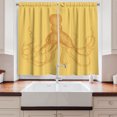 thumbnail image 2 of Ambesonne Octopus Kitchen Curtains, Monochrome Marine Sketch, 55"x36", Pale Cinnamon, 2 of 3