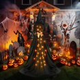 thumbnail image 4 of BNNG Halloween Decorations Outdoor, Spooky Lighted Witch Halloween Decor with Light Strings, Scary Standing Witch Decor for Halloween Festive Outside Yard Lawn Garden Front Porch (6FT tall), 4 of 9