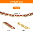 thumbnail image 2 of 1 Yard 3 Rows Rhinestone Close Chain Trim AB and Red Rhinestone with Gold Base, 2 of 6