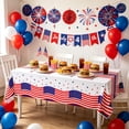 thumbnail image 5 of Beautynvta 4th of July Tablecloth, Stars and Stripes Patriotic Tablecloth, Disposable Table Cover for Independence Day Party, Picnic and Outdoor Dining, 54x108 Inch, 5 of 6