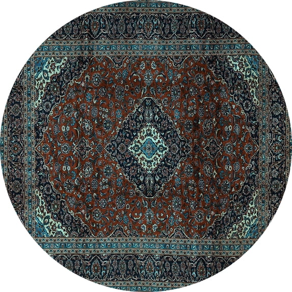 Ahgly Company Indoor Round Persian Light Blue Traditional Area Rugs, 5' Round