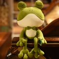 thumbnail image 2 of Juguete de peluche de rana, muñeco de peluche de 11,8 pulgadas, cojín suave y esponjoso de color verde para abrazar a un amigo, regalo para todas las edades y ocasiones JM, 2 of 5
