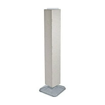 Azar 60"(H) x 8"(W) x 8"(D) Interlocking Pegboard Floor Display White 703389-WHT