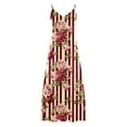 thumbnail image 4 of Viikei Women's Summer Casual Short Sleeve Dressy Dresses,Women's Summer Print Casual Loose Sleevless V-Neck Dress Red XXXL, 4 of 5