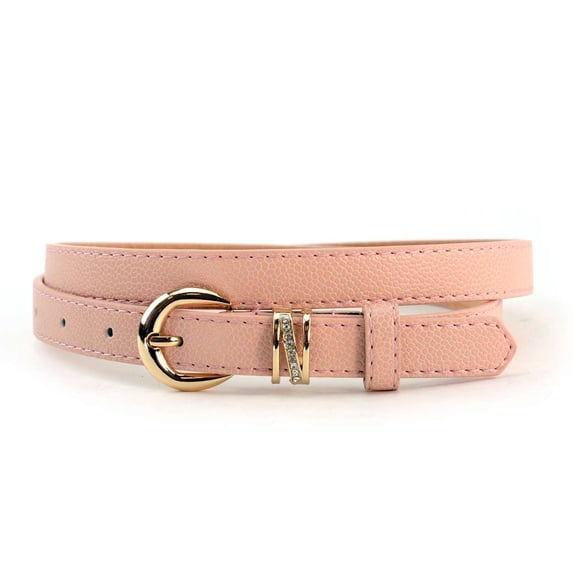 NYFASHION101 Fabulous Skinny Dressy Belt w/Rhinestone Prong LBU270-Coral-XL