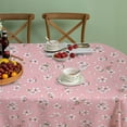 thumbnail image 3 of Oval Pink Cherry Blossoms Tablecloth,Cute Sakura FlowerTable Cloth,Country Tablecover for Oval Tables 54 x 72inch,Perfect for Kitchen Dinner, Restaurant ,Holiday Picnic Party Table Cover, 3 of 6