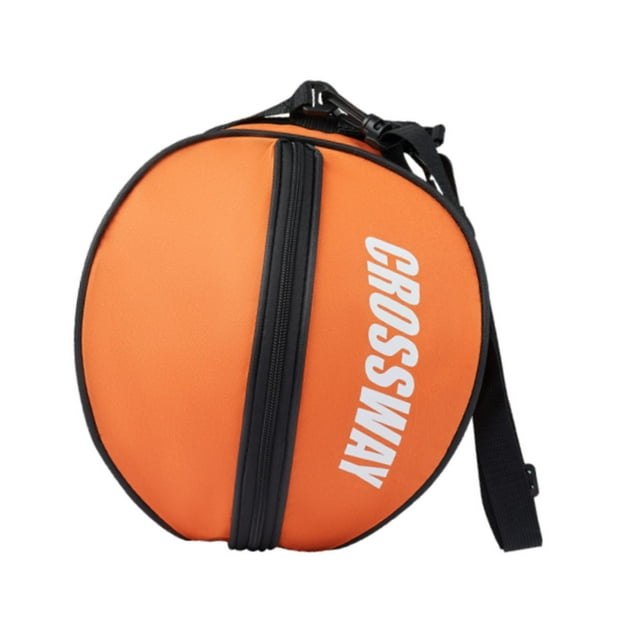 Abbracc Sac de Basketball Rond Équipement en Tissu Oxford Pochette de Rangement Pratique Sac de Football Orange